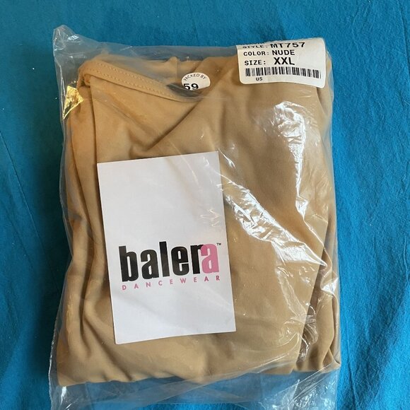 Balera Dancewear Tan Low Back Camisole Leotard MT757N Size XXL - Picture 3 of 4